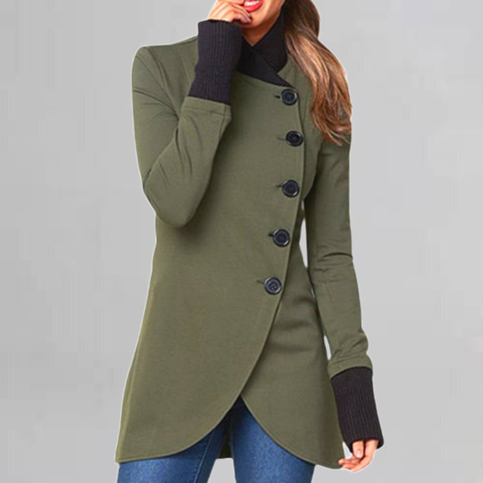 Women's Long Black Coat – Stylish Overcoat for Winter Fashion & Warmth