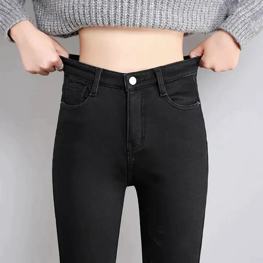 Skinny Jeans for Women – Black High-Waisted Stretch Denim Pants