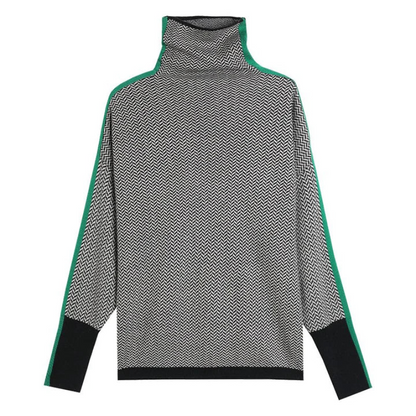 Women's Knit Roll Neck Jumper Green – Cozy Stylish Sweater for Fall