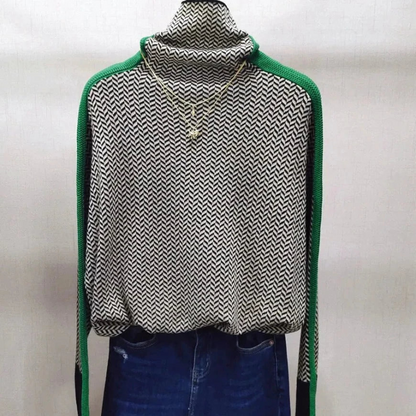 Women's Knit Roll Neck Jumper Green – Cozy Stylish Sweater for Fall