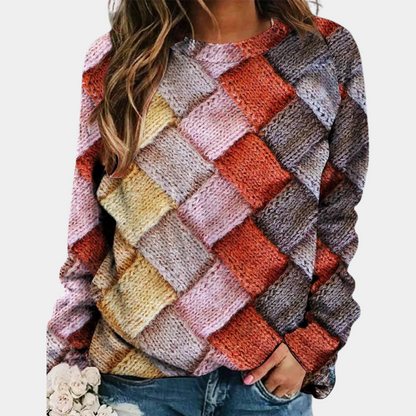 Women's Knitted Sweater – Eye-catching Cozy Knitwear for Fall Fashion