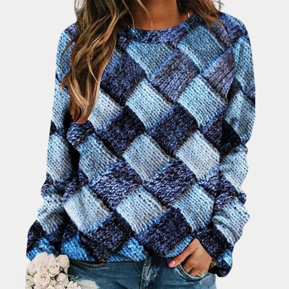 Women's Knitted Sweater – Eye-catching Cozy Knitwear for Fall Fashion