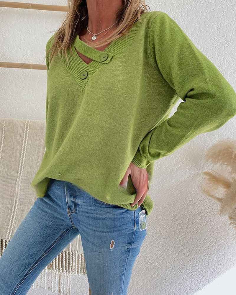 Knit Jumper for Women – Cozy Green Sweater with Stylish Design for Casual Wear