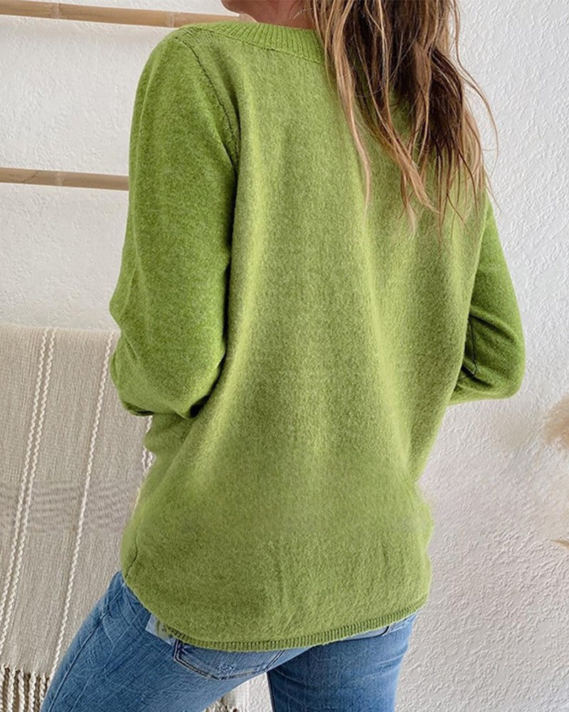 Knit Jumper for Women – Cozy Green Sweater with Stylish Design for Casual Wear