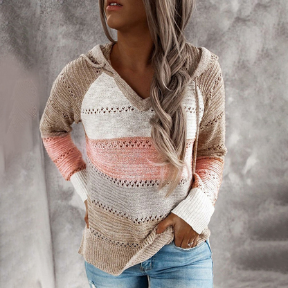 Women's Knitted V-Neck Sweater – Cozy Pullover for Casual and Chic Style