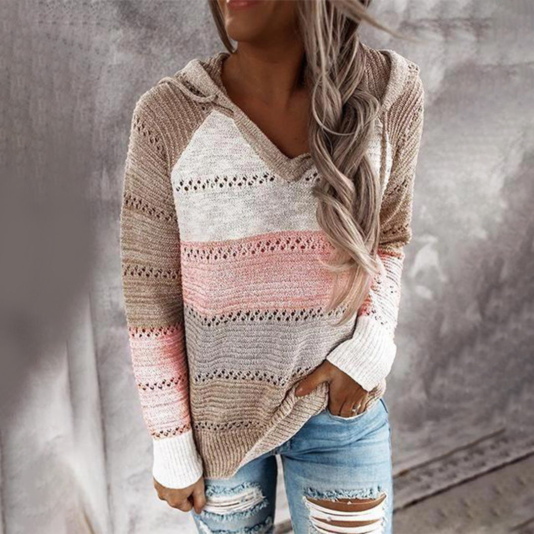 Women's Knitted V-Neck Sweater – Cozy Pullover for Casual and Chic Style