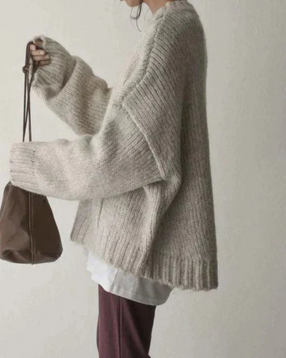 Women's Oversized Knit Jumper – Cozy Long Sweater for Casual Wear