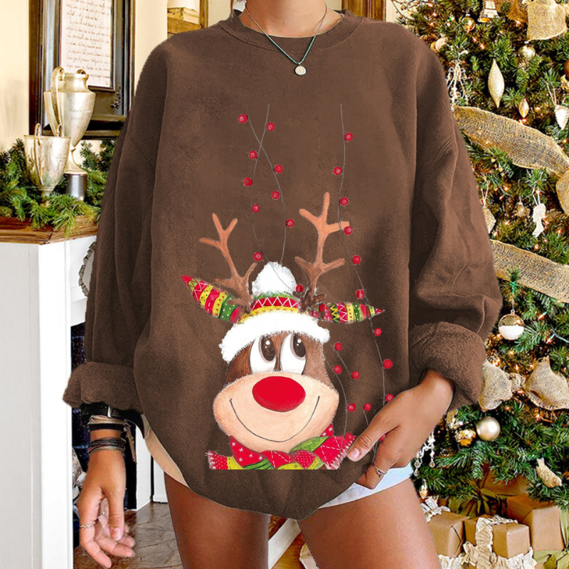 Women's Christmas Jumper – Oversized Knit Sweater for Holiday Festivities