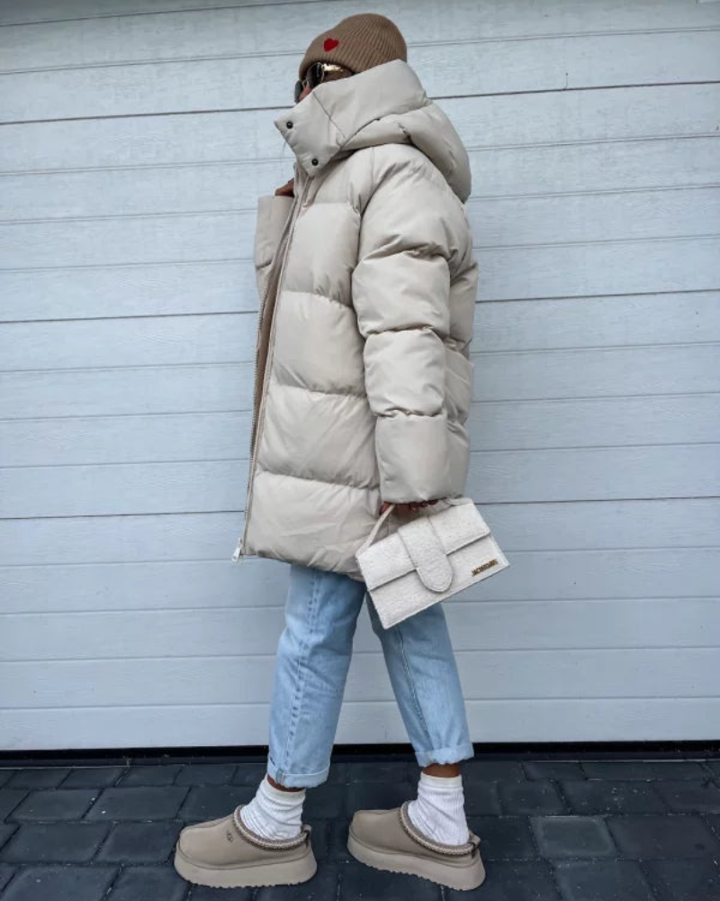 Women's Winter Down Jacket – Long Quilted Coat for Cold Weather Fashion