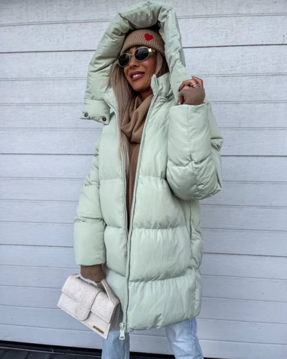 Women's Winter Down Jacket – Long Quilted Coat for Cold Weather Fashion