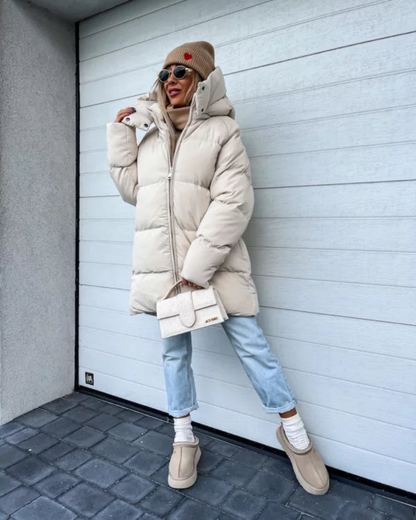 Women's Winter Down Jacket – Long Quilted Coat for Cold Weather Fashion