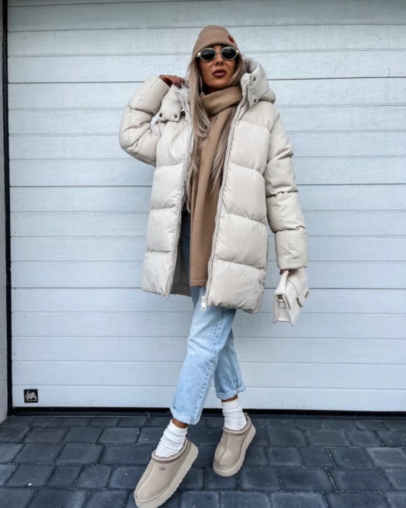 Women's Winter Down Jacket – Long Quilted Coat for Cold Weather Fashion