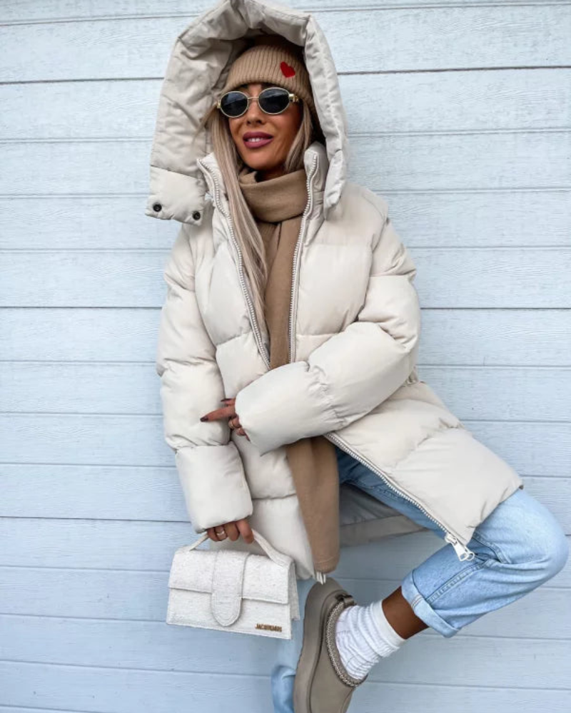 Women's Winter Down Jacket – Long Quilted Coat for Cold Weather Fashion