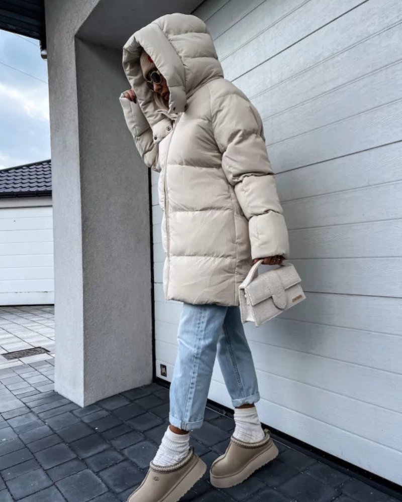 Women's Winter Down Jacket – Long Quilted Coat for Cold Weather Fashion