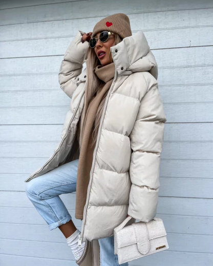 Women's Winter Down Jacket – Long Quilted Coat for Cold Weather Fashion