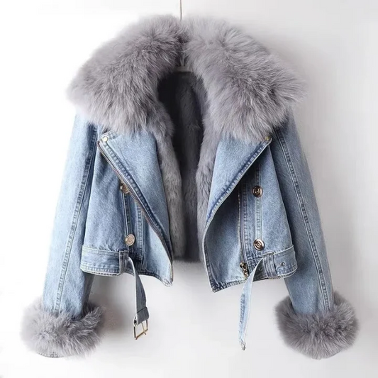 Women's Winter Denim Jacket – Stylish Short Coat for Casual and Chic Looks