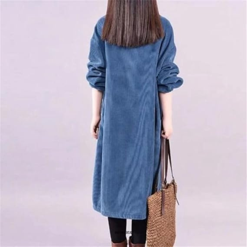 Winter Midi Dress Long Sleeve – Elegant Warm Dress for Women’s Casual Wear