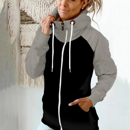 Women's Zip Hoodie Black – Stylish Lightweight Hoodie for Casual Wear