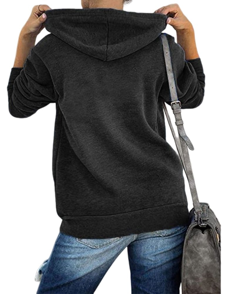 Women's Zip Hoodie Black – Stylish Casual Jacket for Everyday Wear