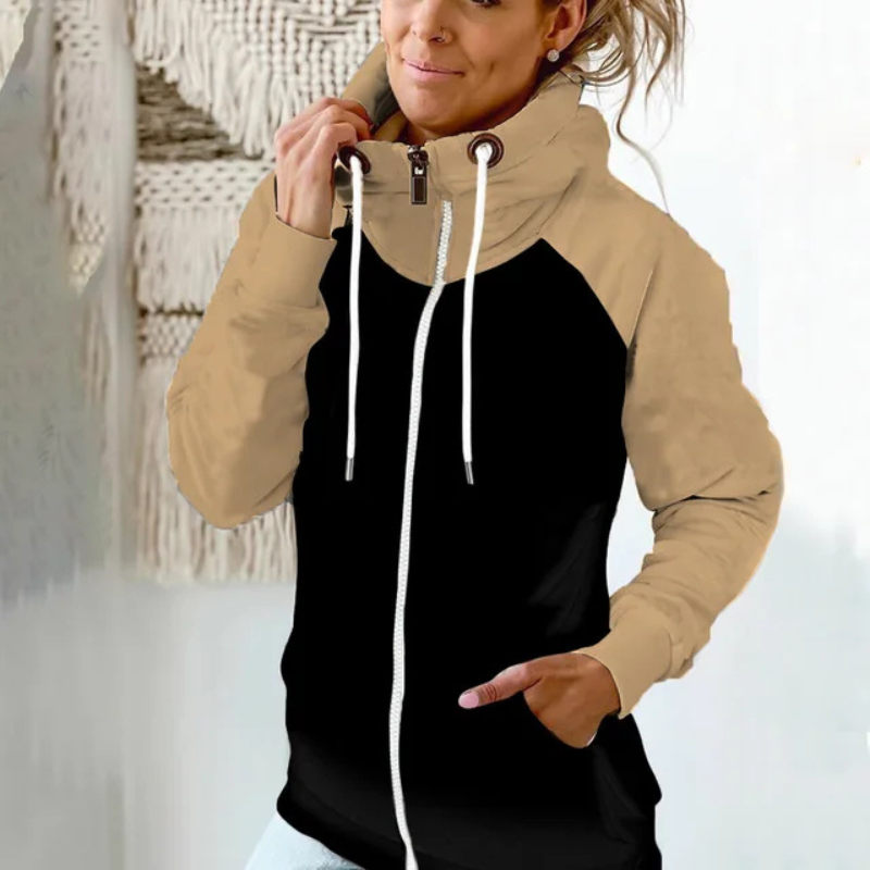 Women's Zip Hoodie Black – Stylish Lightweight Hoodie for Casual Wear