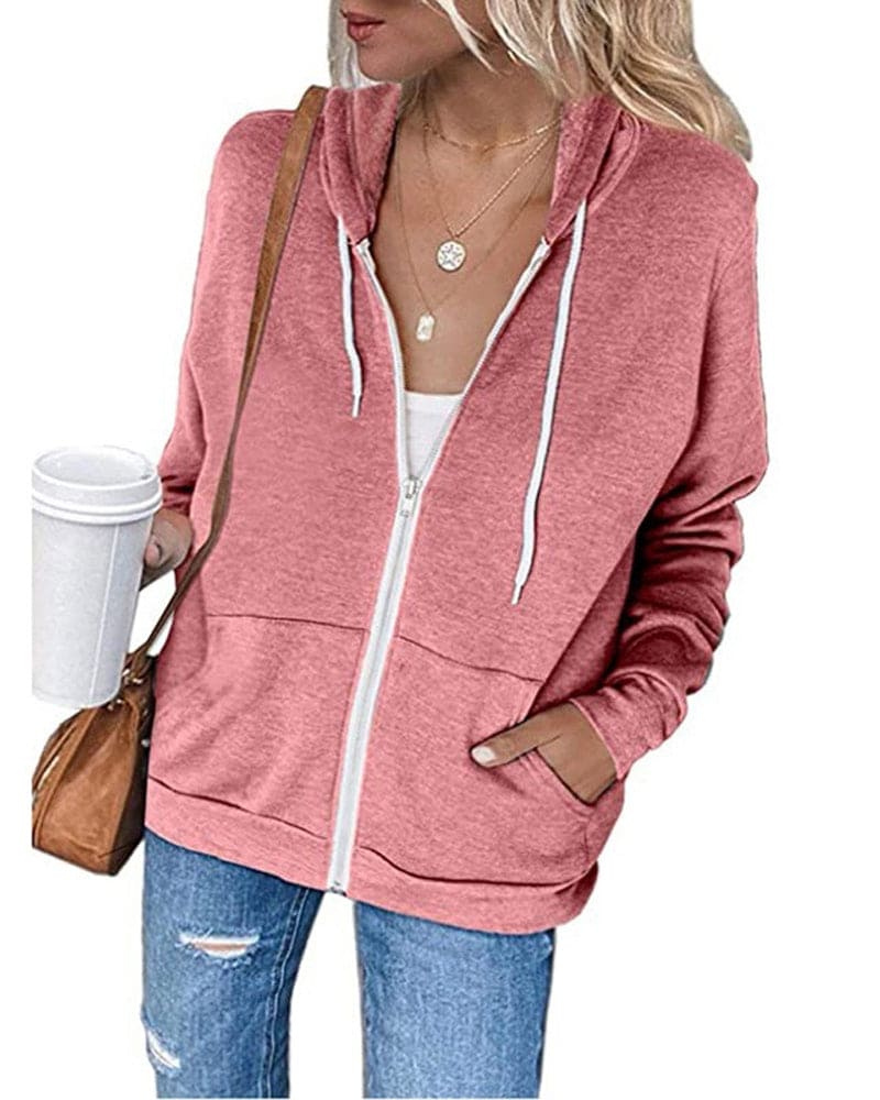 Women's Zip Hoodie Black – Stylish Casual Jacket for Everyday Wear