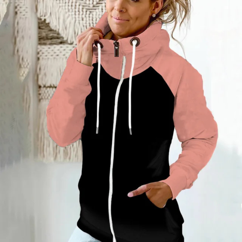 Women's Zip Hoodie Black – Stylish Lightweight Hoodie for Casual Wear