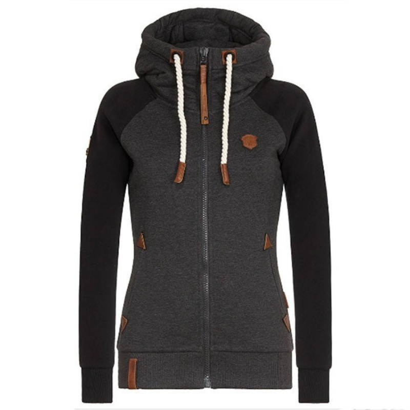 Women's Zip Hoodie Black – Stylish Casual Jacket for Everyday Wear