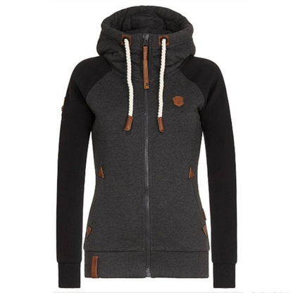 Women's Zip Hoodie Black – Stylish Casual Jacket for Everyday Wear