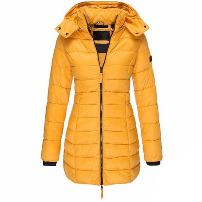 Women's Quilted Down Jacket – Warm Green Jacket for Winter Fashion