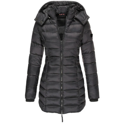 Women's Quilted Down Jacket – Warm Green Jacket for Winter Fashion