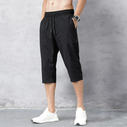 Men's 3/4 Trousers Black – Stylish Casual Pants for Summer & Travel