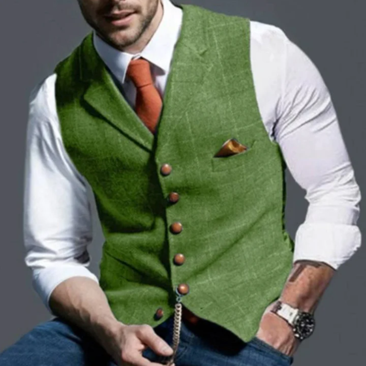 Men's Sleeveless Waistcoat – Stylish Short Vest for Formal and Casual Wear