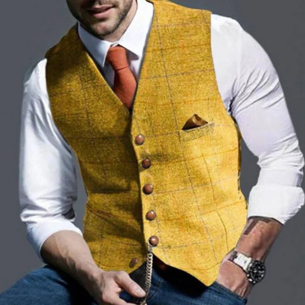 Men's Sleeveless Waistcoat – Stylish Short Vest for Formal and Casual Wear