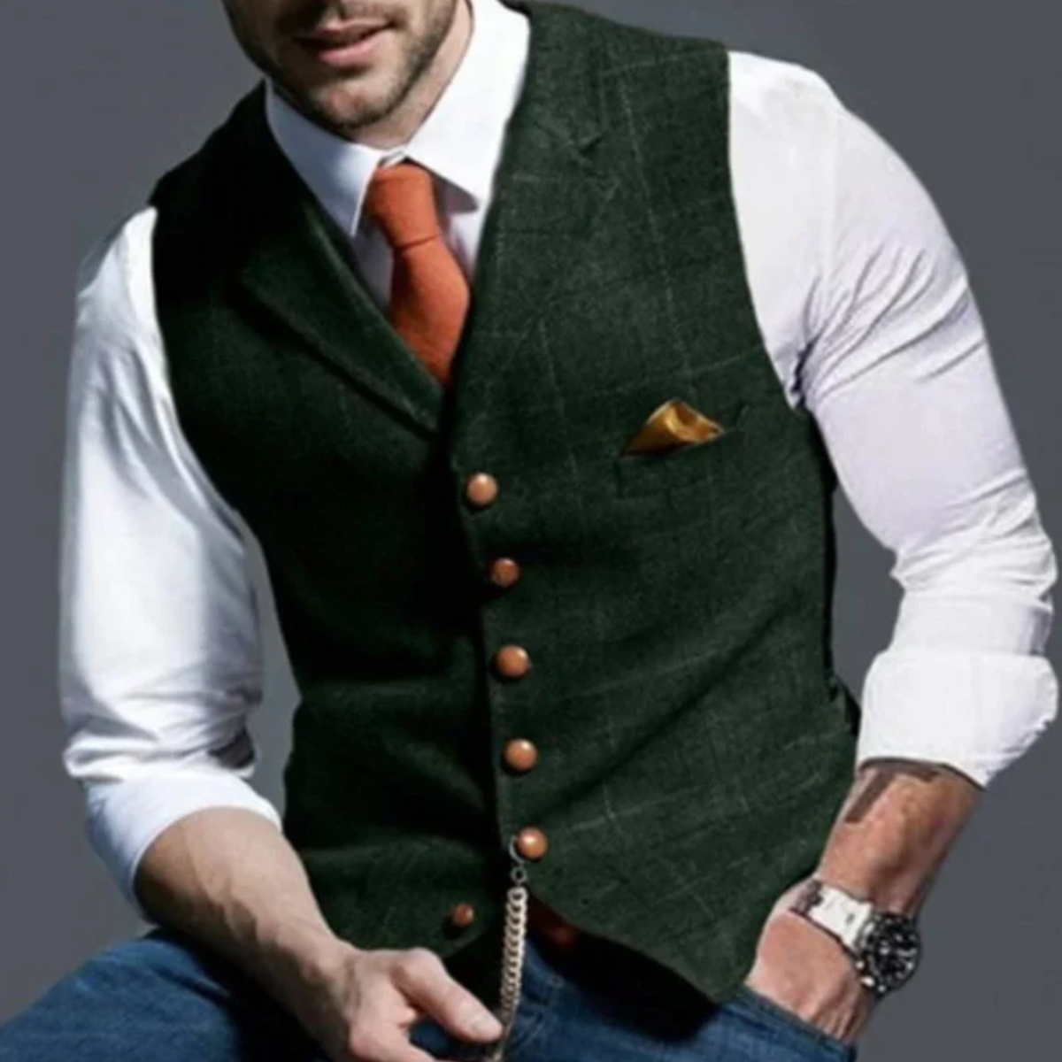 Men's Sleeveless Waistcoat – Stylish Short Vest for Formal and Casual Wear