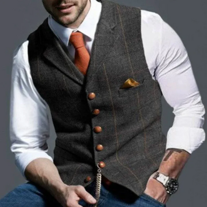 Men's Sleeveless Waistcoat – Stylish Short Vest for Formal and Casual Wear