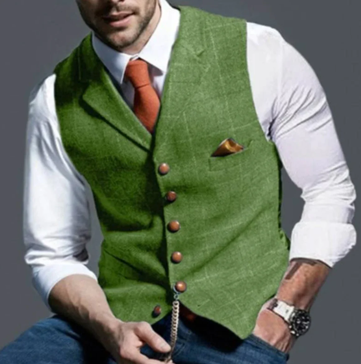 Men's Waistcoat Sleeveless – Stylish Suit Vest for Formal Occasions