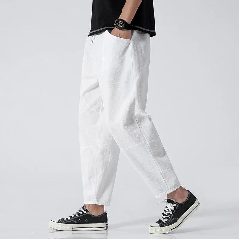 Men's Casual Trousers – Baggy Fit Lightweight Cotton Pants for Everyday Wear