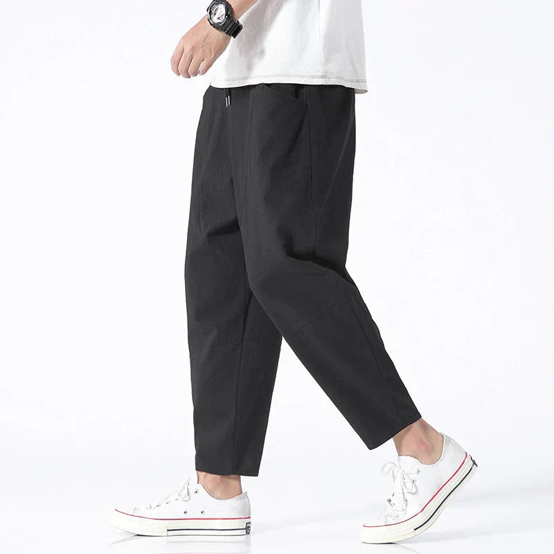 Men's Casual Trousers – Baggy Fit Lightweight Cotton Pants for Everyday Wear