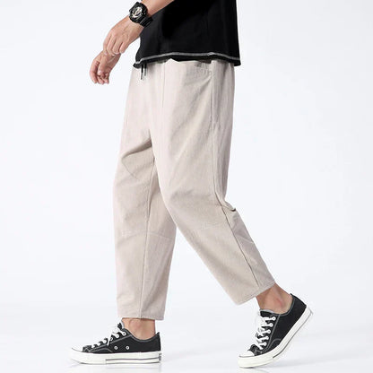 Men's Casual Trousers – Baggy Fit Lightweight Cotton Pants for Everyday Wear