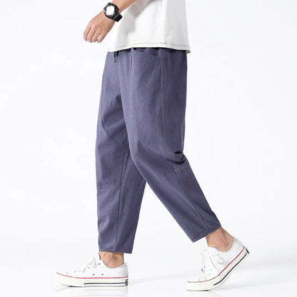 Men's Casual Trousers – Baggy Fit Lightweight Cotton Pants for Everyday Wear