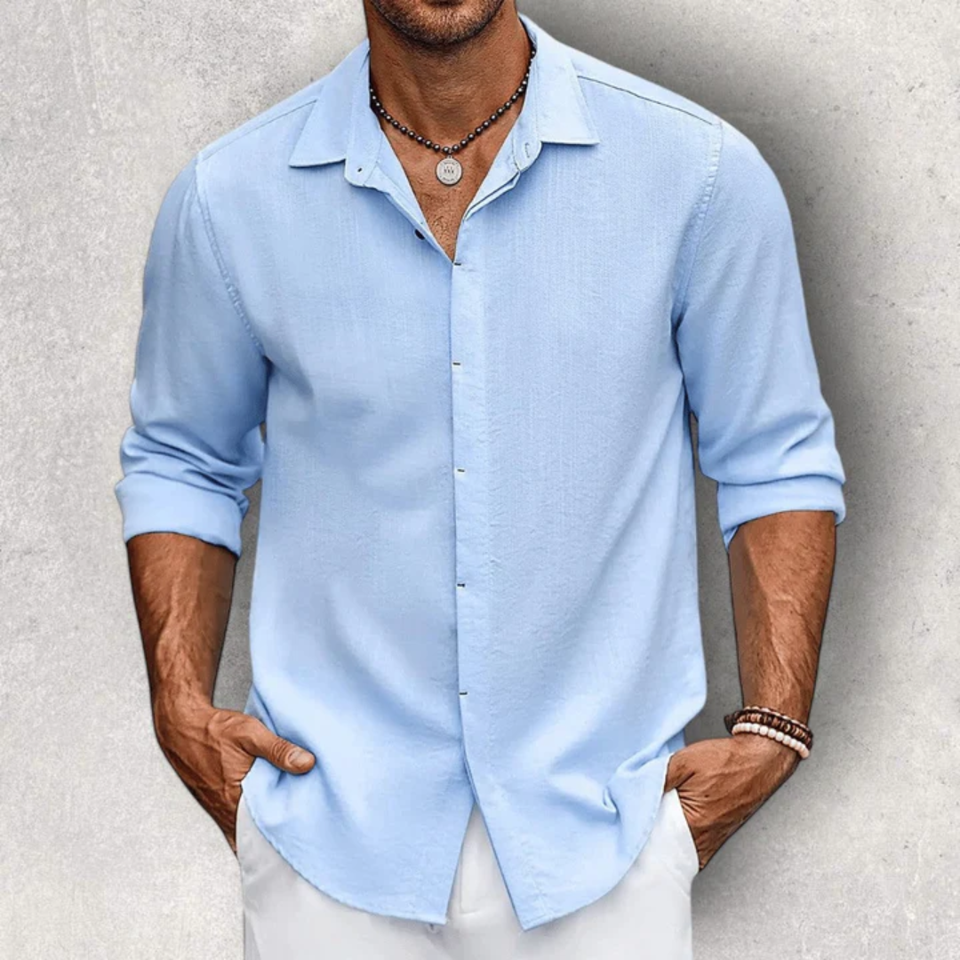 Men's Long Sleeve Shirt – Lightweight Summer Shirt for Casual Wear and Travel