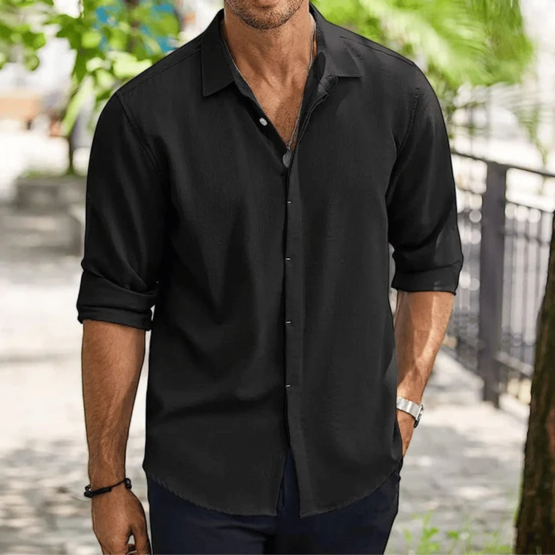 Men's Long Sleeve Shirt – Lightweight Summer Shirt for Casual Wear and Travel