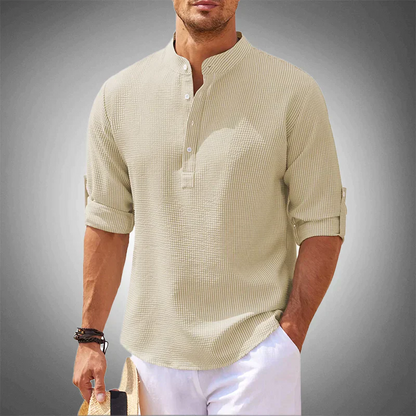 Men's Stand Collar Shirt – Elegant Casual Shirt for Business and Formal Wear