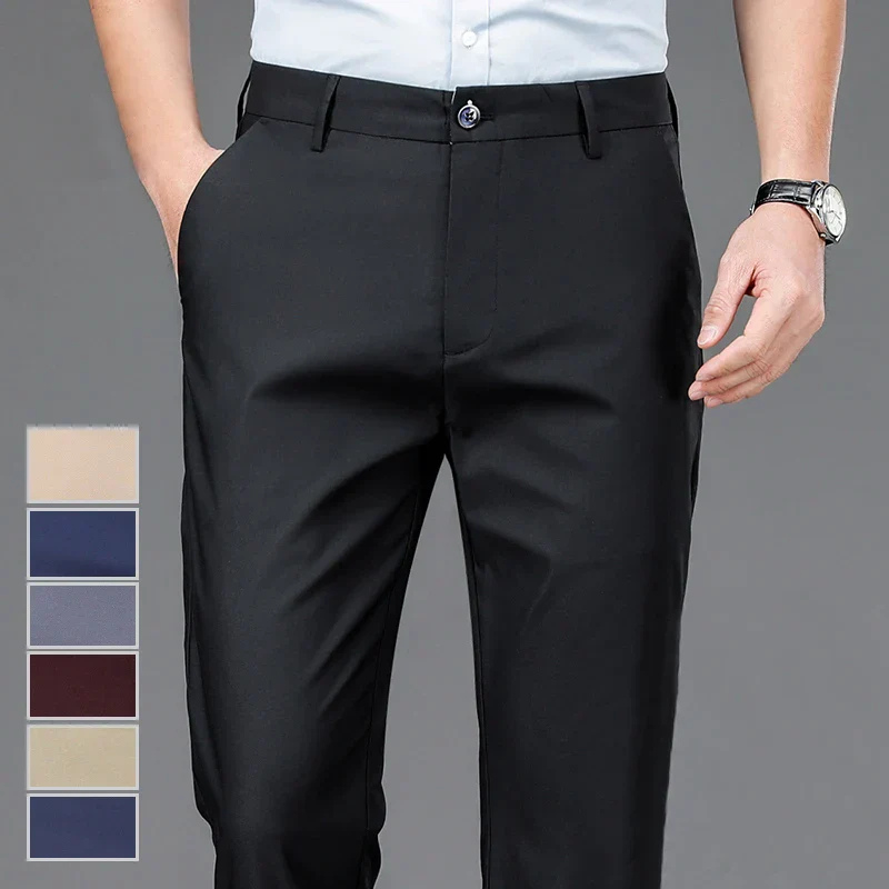 Men's Chino Trousers – Black Fabric Trousers for Casual and Smart Wear