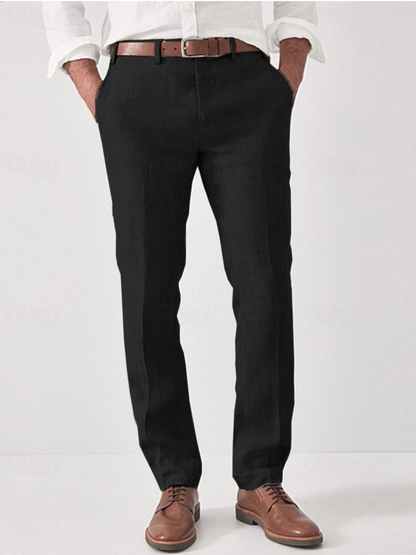 Men's Chino Trousers – Black Fabric Casual Pants for Work and Everyday Wear