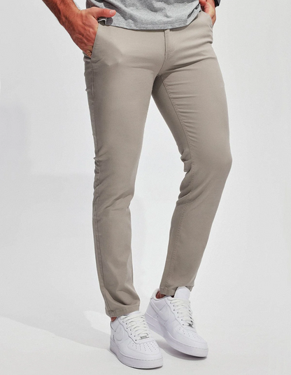 Men's Chino Trousers – Stretch Fabric Casual Pants for Work and Everyday Wear