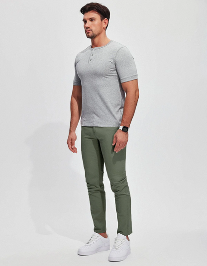 Men's Chino Trousers – Stretch Fabric Casual Pants for Work and Everyday Wear