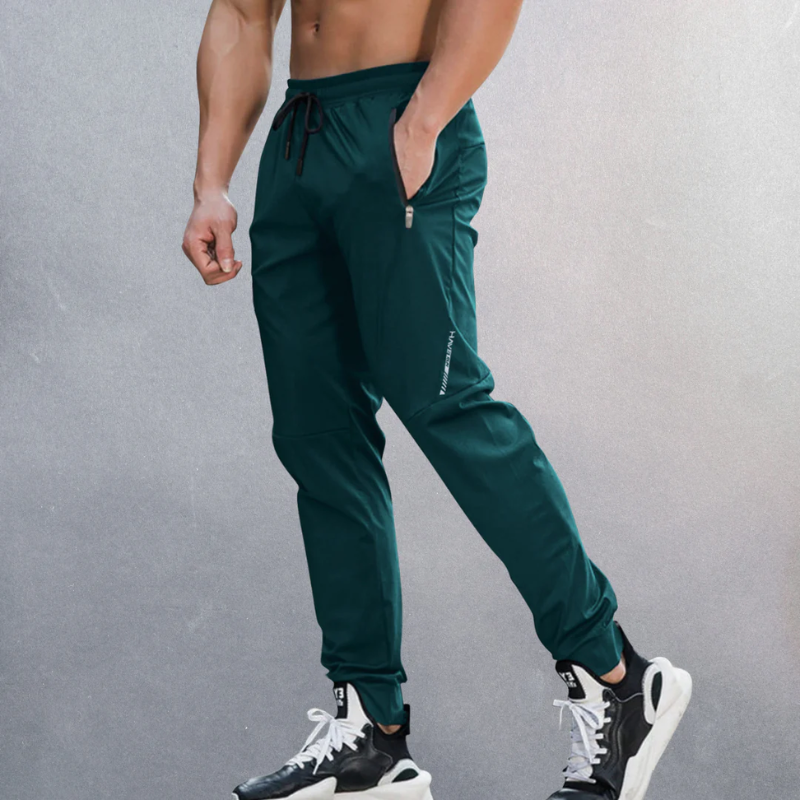 Jogging Trousers for Men – Grey Fitness Pants with Stretch Fabric and Pockets