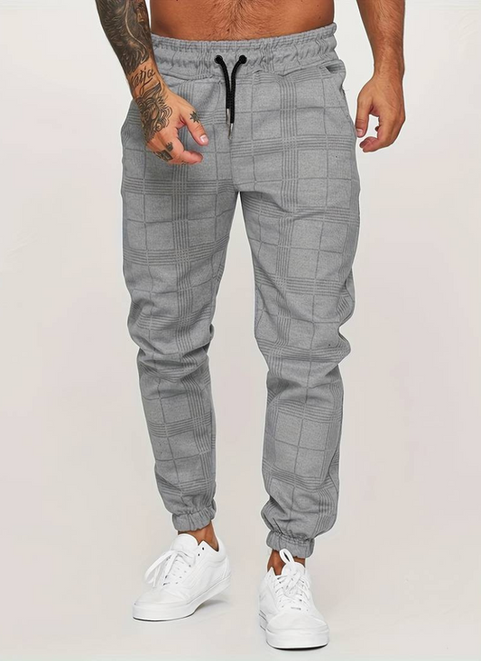 Men's Casual Trousers – Checked Lightweight Pants for Everyday Wear