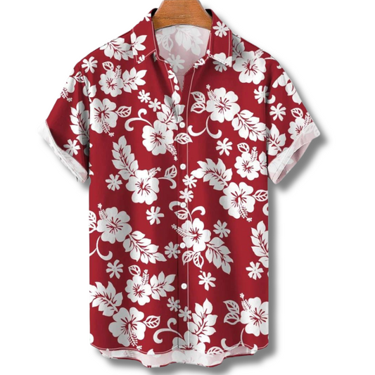 Men's Hawaiian Shirt Short Sleeve – Tropical Print Casual Summer Top